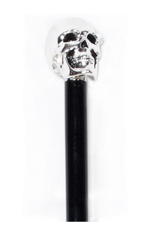 Gothic Silver Skull Cane | Stylish & Edgy Walking Aid - Canes Galore