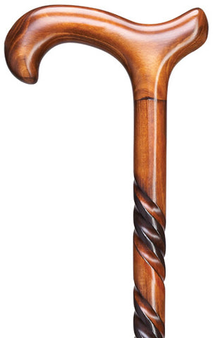 RMS - 36 Natural Wood Walking Stick Smooth Derby Handle