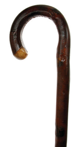 Sierra Chestnut Crook Walking Cane | X-Heavy Full Bark, 1