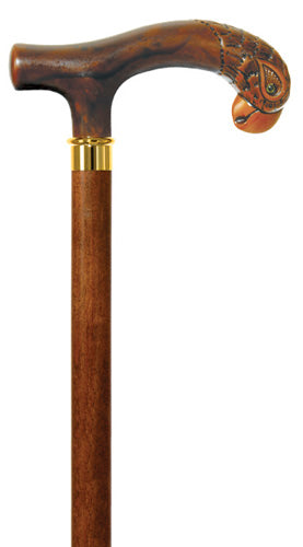 Eagle Head Brass Walking Cane on walnut hardwood shaft 36