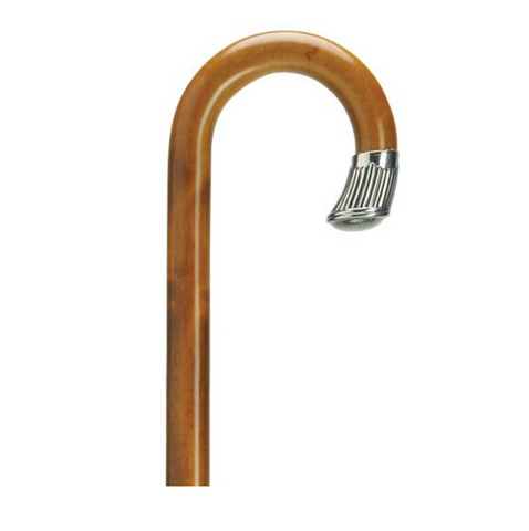 Curved 925 Sterling Silver Walking Stick. this walking cane boasts